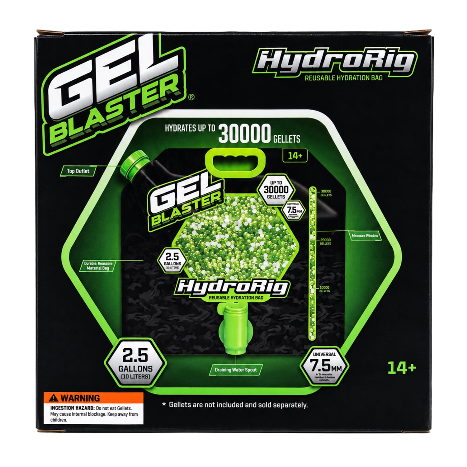 HydroRig Reusable Hydration Bag (30,000 Gellet Capacity)
